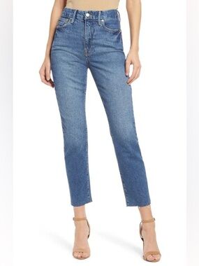 Good American Size Size 6/28 Good Classic Raw Hem High Waist Slim Jeans